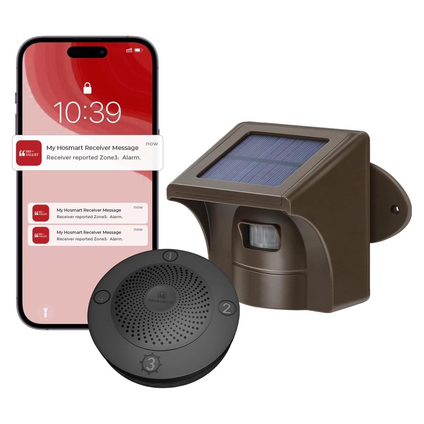 Alarma Solar eMACROS HS002W con App, Sensor Inalámbrico 0.8 km