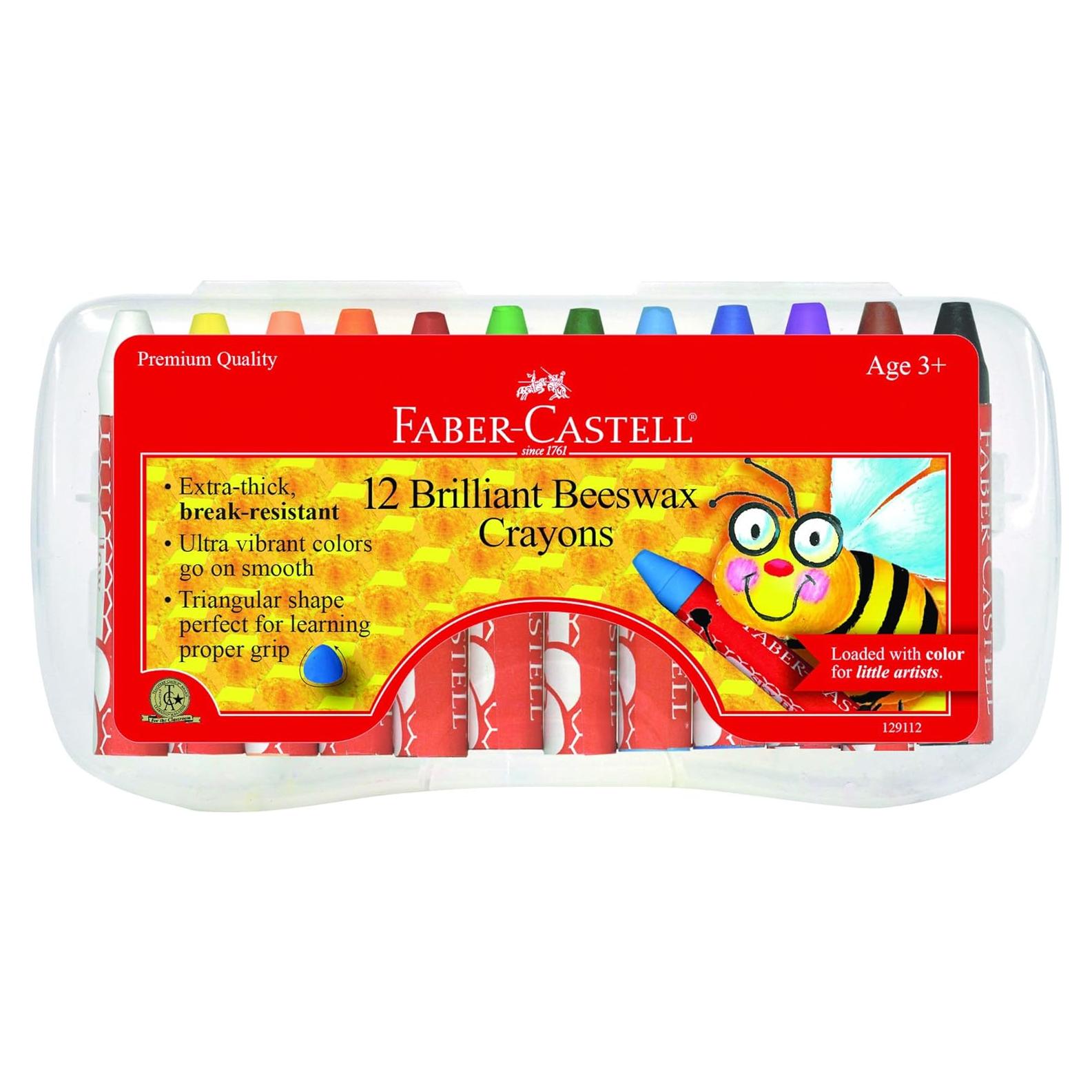Crayones de Cera de Abeja Faber-Castell 12 Colores Triangulares