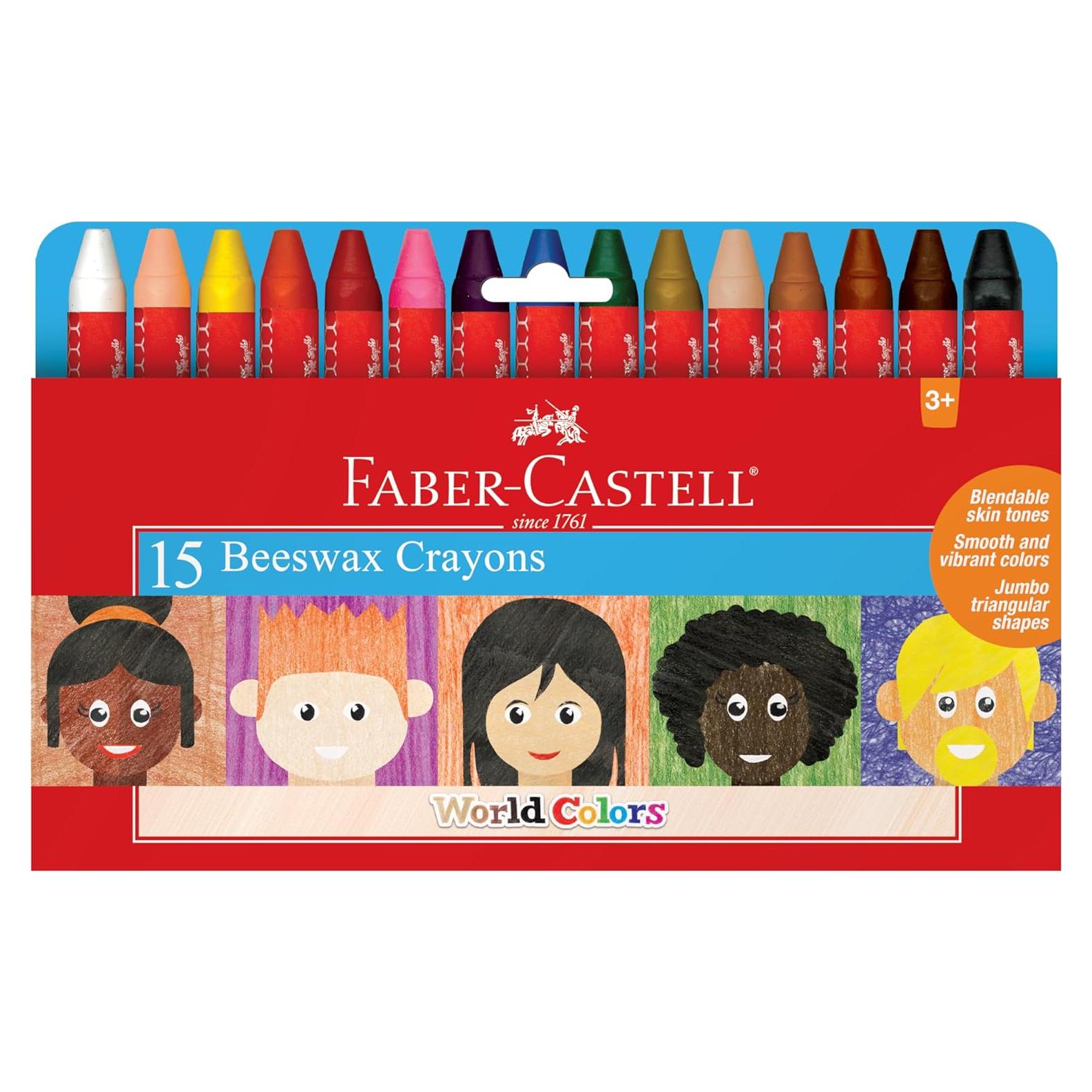 Crayones de Cera de Abeja Faber-Castell 15 Colores Multiculturales