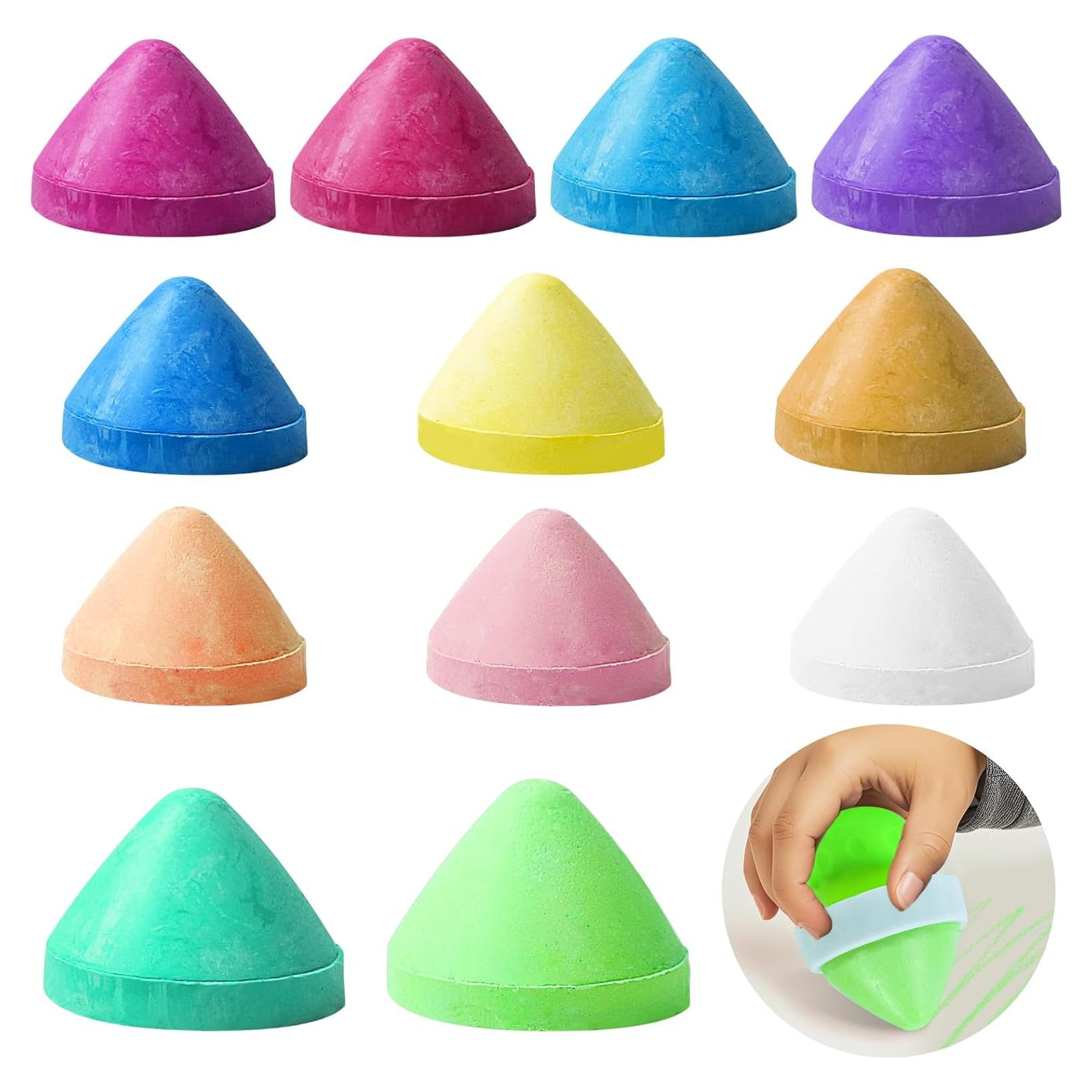 12 Recargas de Tiza Jeyeou Colorido para Niños Lavable