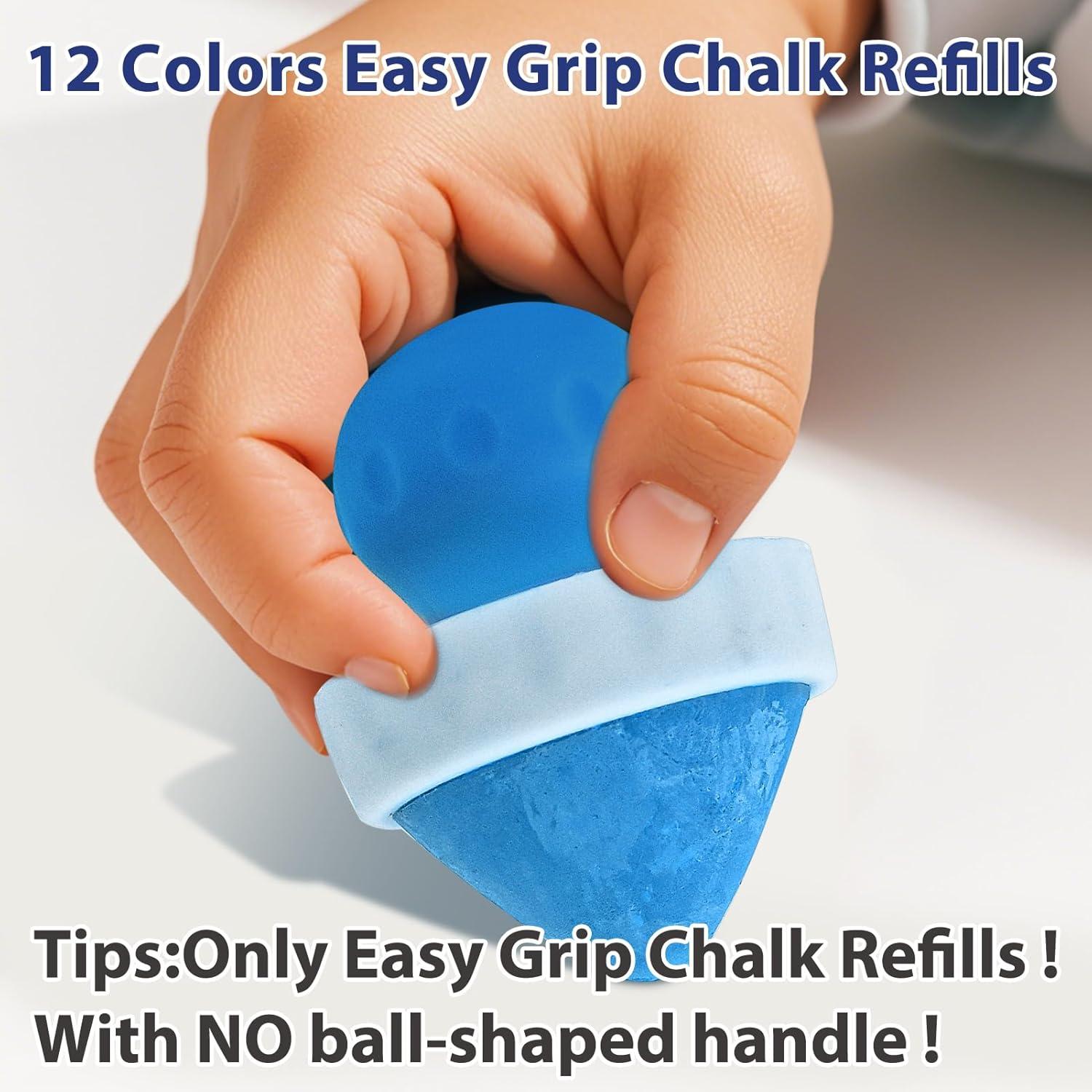 12 Recargas de Tiza Jeyeou Colorido para Niños Lavable