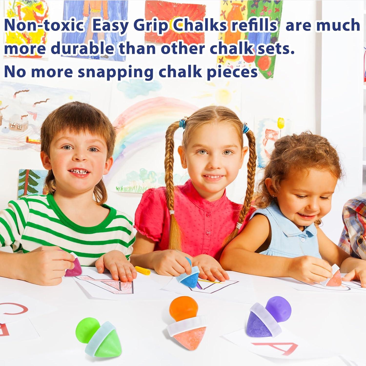 12 Recargas de Tiza Jeyeou Colorido para Niños Lavable