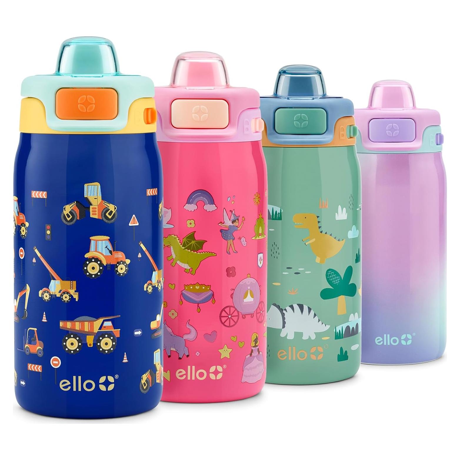 Botella de Agua Ello Pop & Fill 355ml Acero Inoxidable Niños