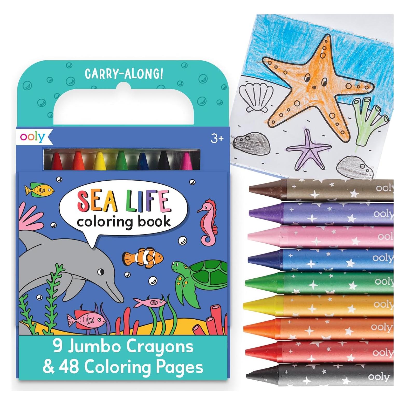 Kit de Arte de Viaje Ooly 9 Crayones Jumbo y 48 Páginas