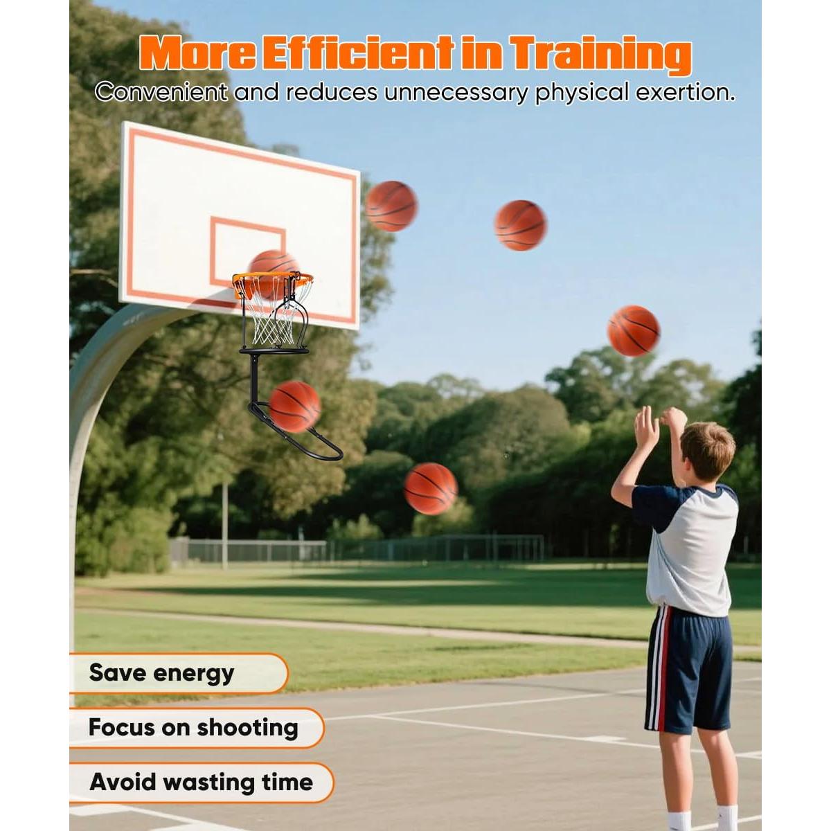 Devolvedor de Balón mocomax 180° para Aro 45.72 cm Negro