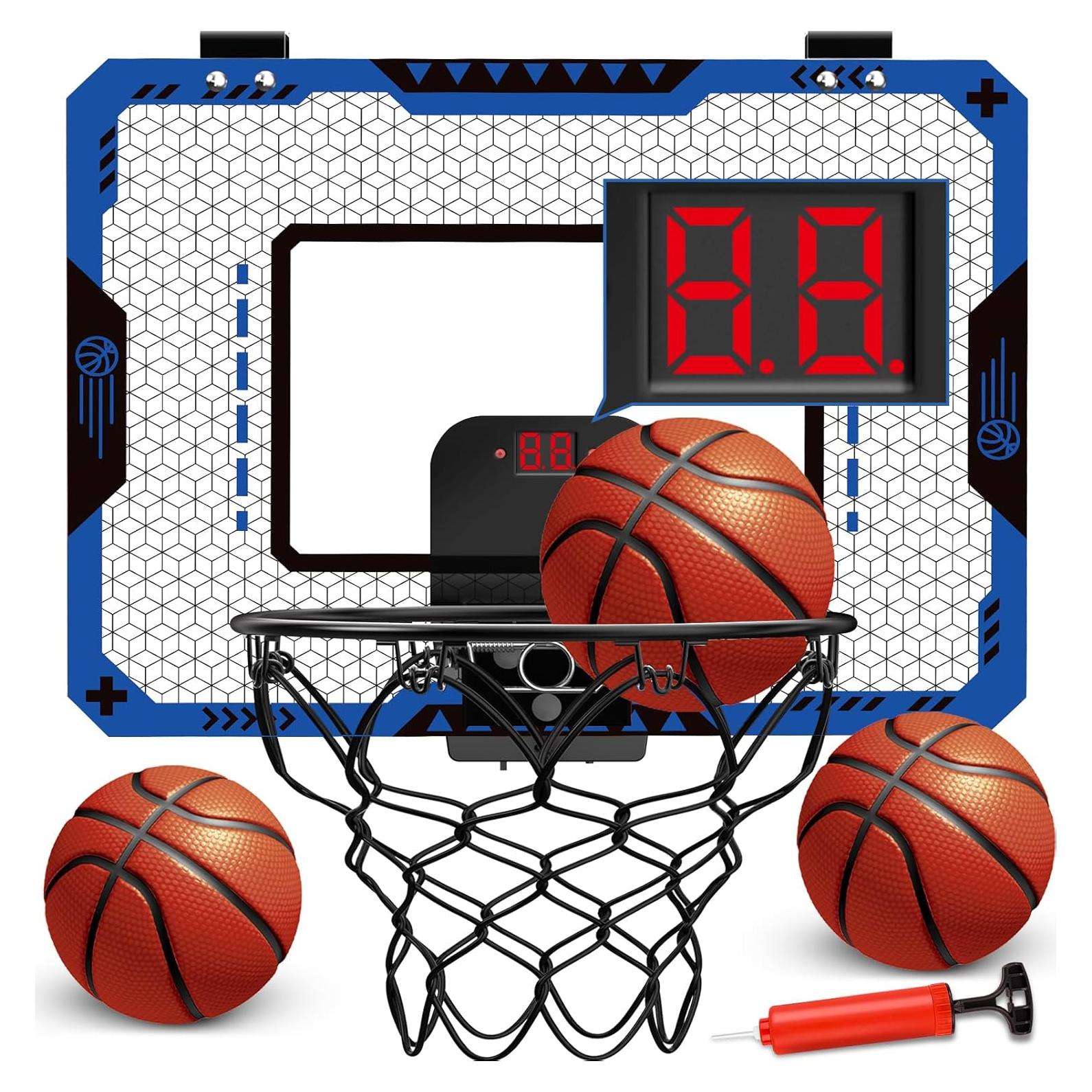 Aro de Baloncesto Interior GMAOPHY Azul con Marcador Electrónico