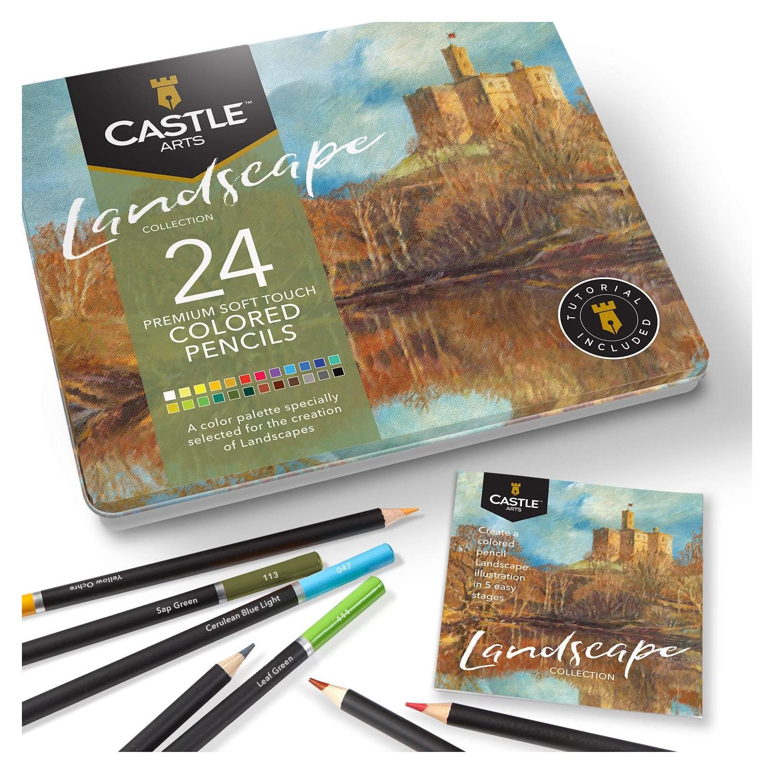 Conjunto de 24 Lápices de Colores Castle Arts Paisaje