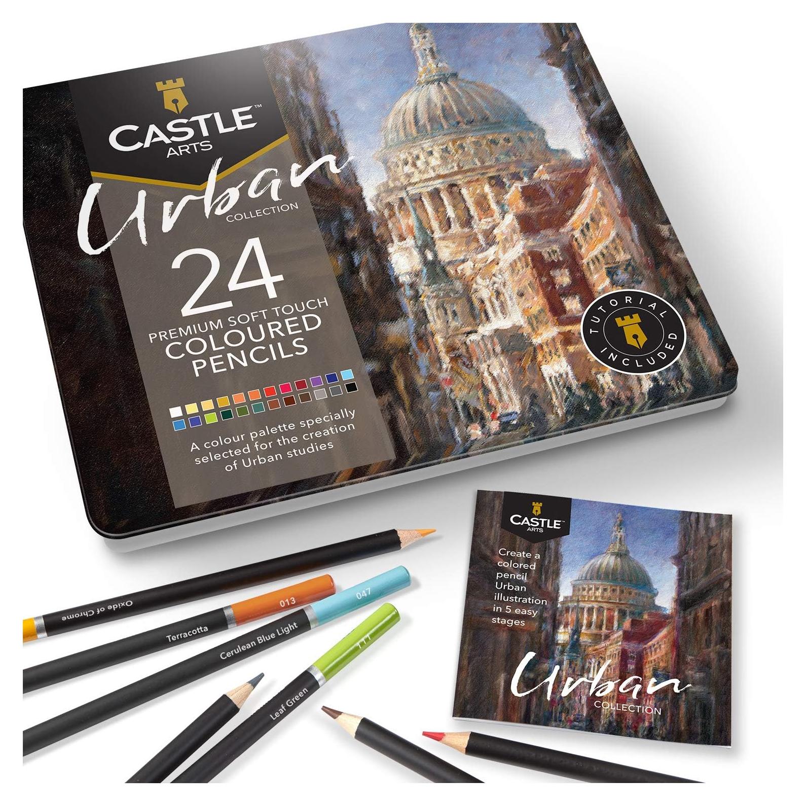 Lápices de Colores Castle Art 24 Piezas Dibujo Urbano