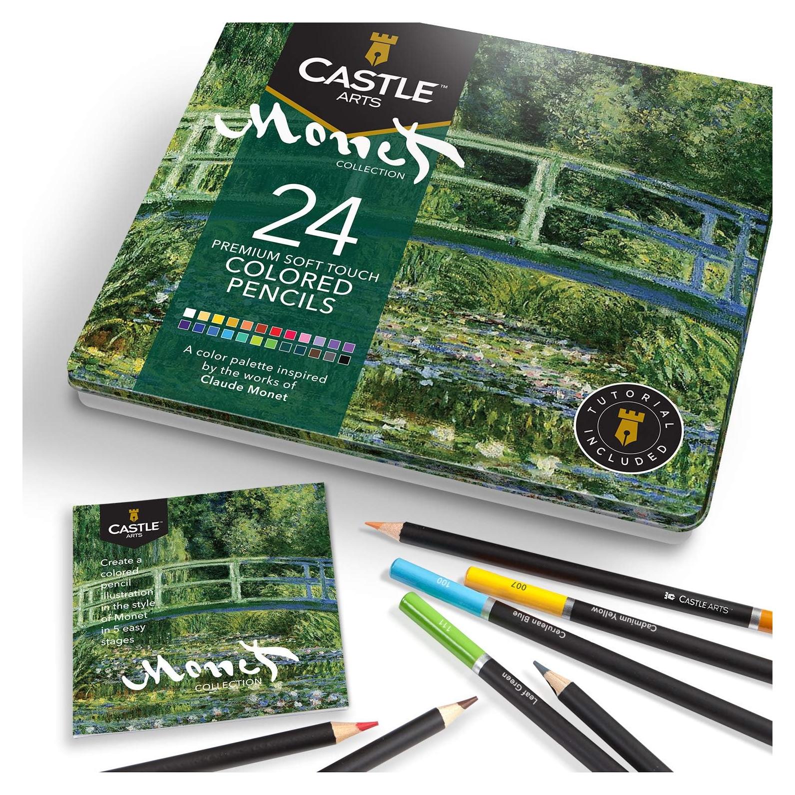 Juego de 24 lápices de colores Castle Arts - Edición Monet