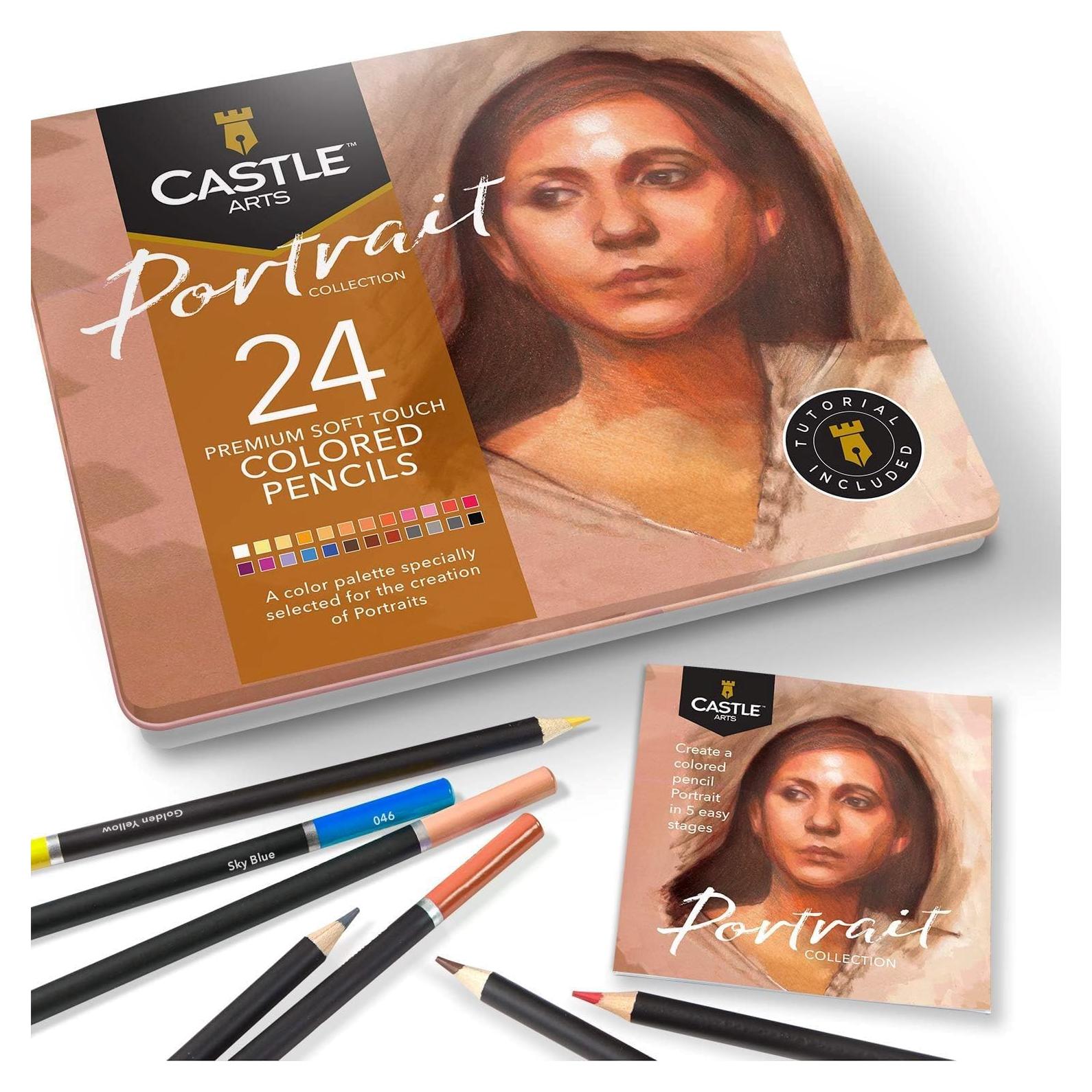 Conjunto de 24 Lápices de Colores Castle Arts Retrato