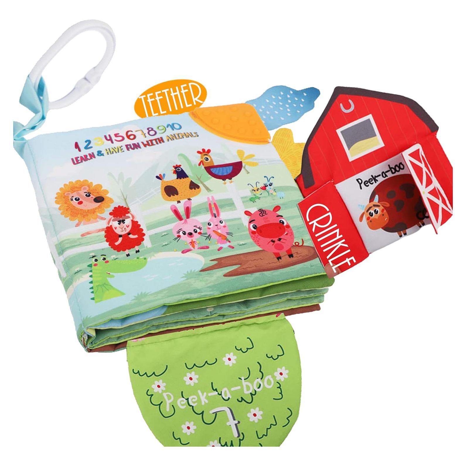 Libro de Tela Crinkle Bebe Mondo Granja 0-18 Meses