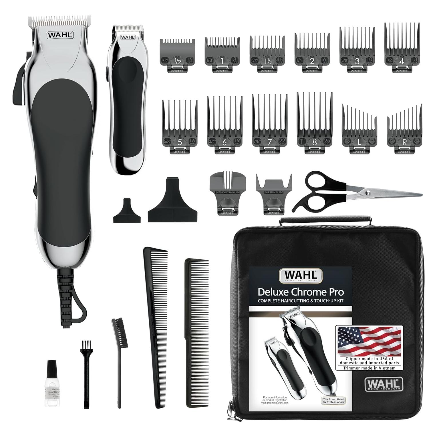 Cortadora de Cabello Wahl Deluxe Chrome Pro 25 Piezas