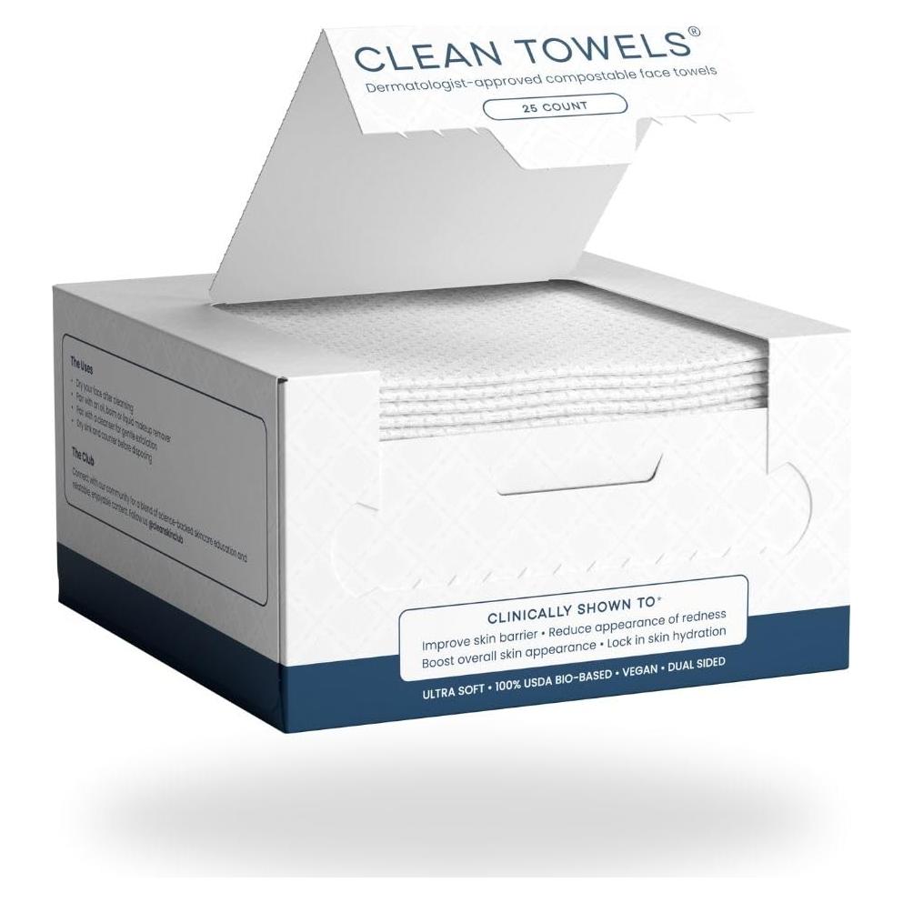 Toallas Faciales Clean Skin Club 25 Unidades Biobasadas