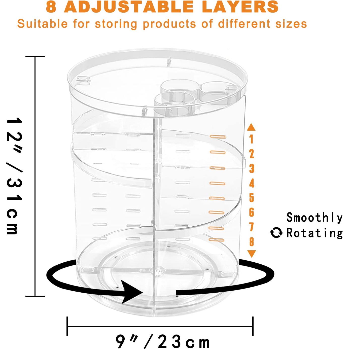 Organizador de Maquillaje Giratorio Jiavarry 8 Capas Ajustables
