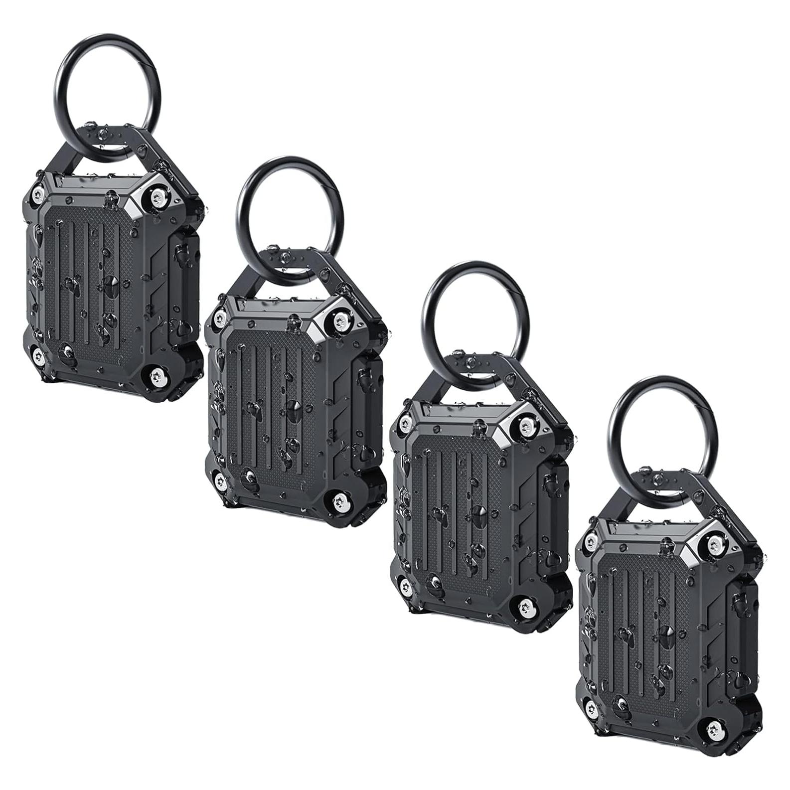 DOVICK Funda Impermeable para Airtag 4 Pack Antigolpes