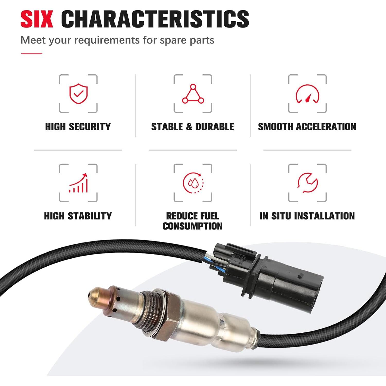 Sensor de Oxígeno O2 QIJIAUTO Compatible Audi, Hyundai, Kia