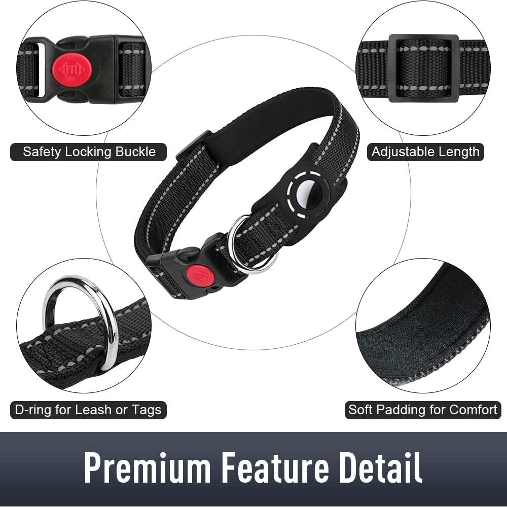 Collar para Perros Erbine Mediano Reflectante con Soporte AirTag