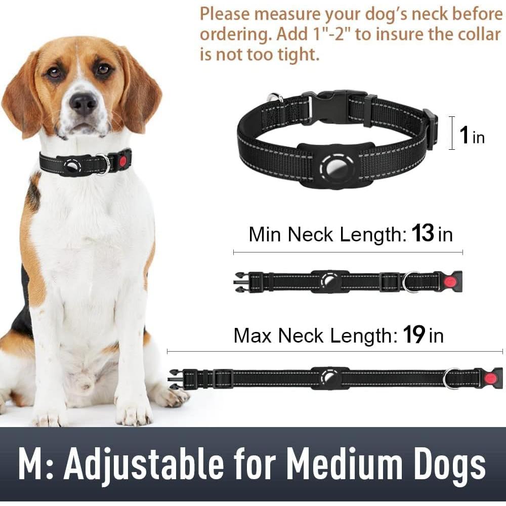 Collar para Perros Erbine Mediano Reflectante con Soporte AirTag
