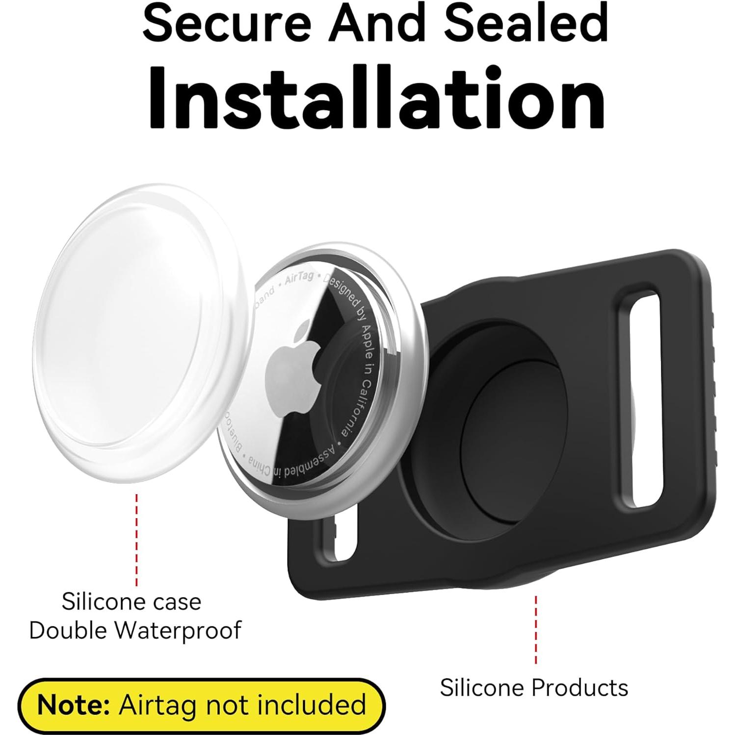 Soporte para Collar de Perro GOCII AirTag Silicona Negro