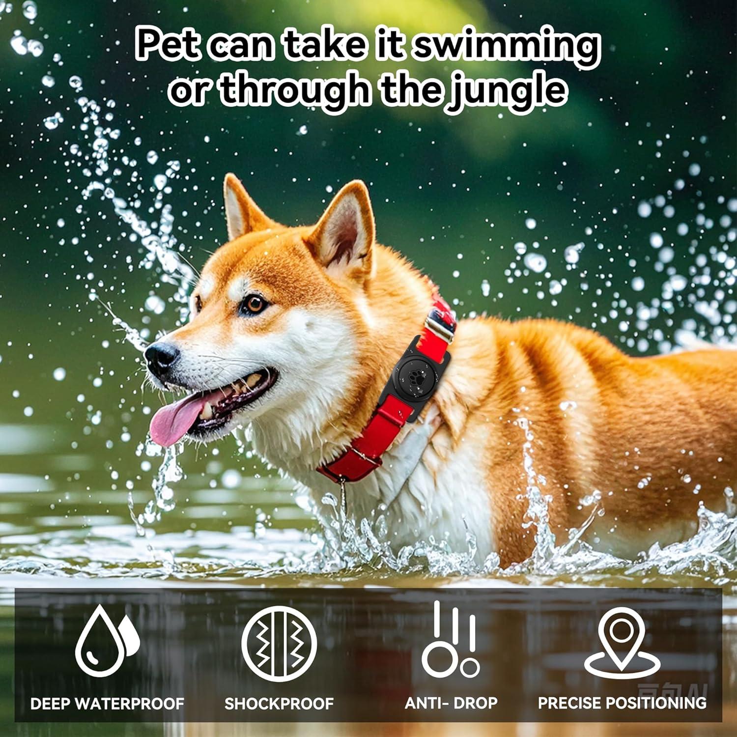 Soporte para Collar de Perro GOCII AirTag Silicona Negro