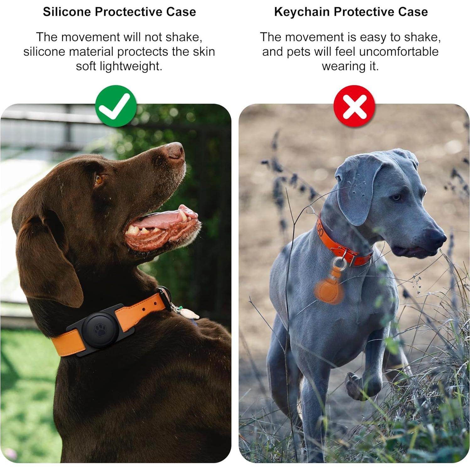 Soporte para Collar de Perro GOCII AirTag Silicona Negro