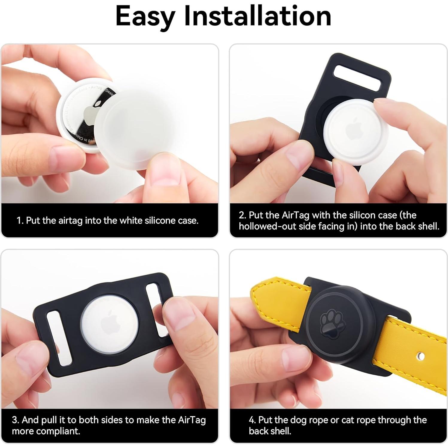 Soporte para Collar de Perro GOCII AirTag Silicona Negro