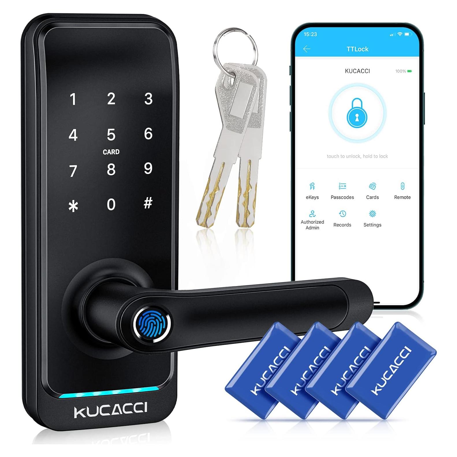 Cerradura Inteligente KUCACCI con Huella Dactilar y Teclado