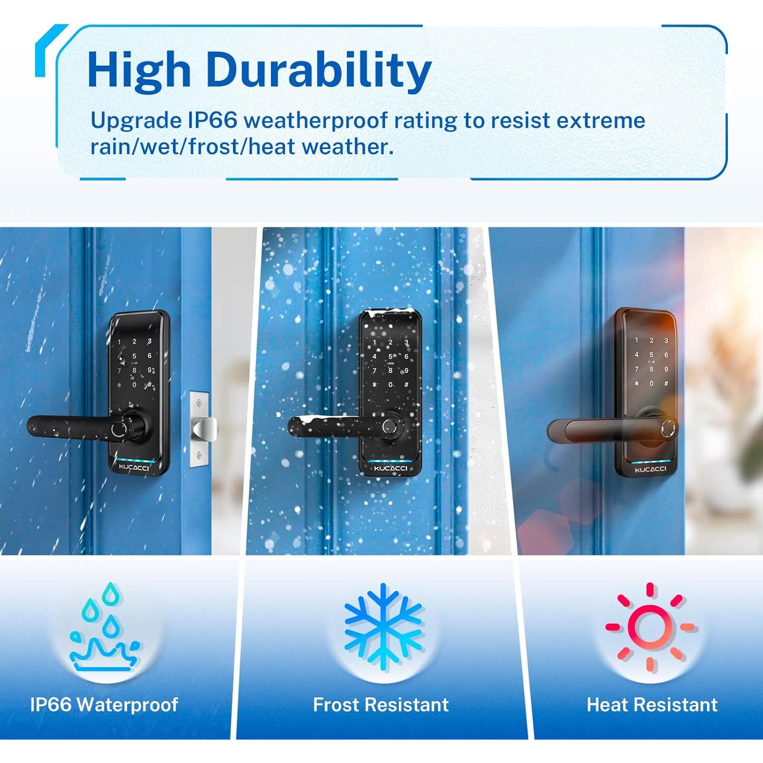 Cerradura Inteligente KUCACCI con Huella Dactilar y Teclado