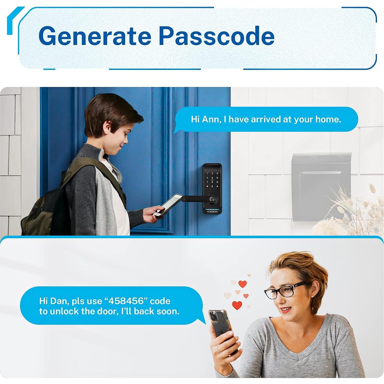 Cerradura Inteligente KUCACCI con Huella Dactilar y Teclado
