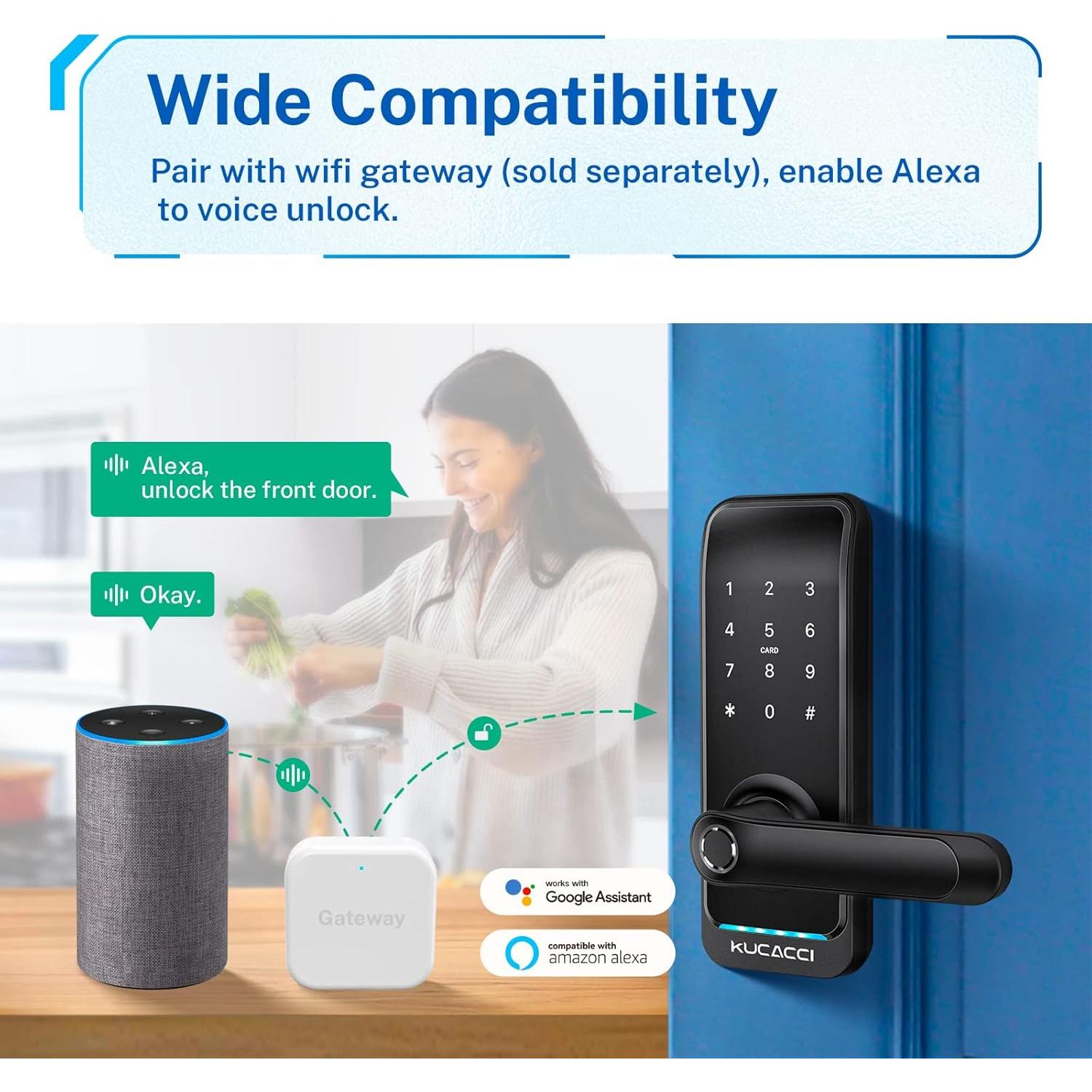 Cerradura Inteligente KUCACCI con Huella Dactilar y Teclado