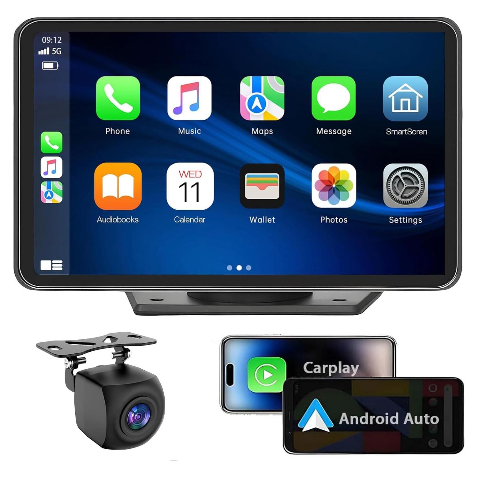 Estéreo de Coche APOKAMORI 7" CarPlay Bluetooth GPS