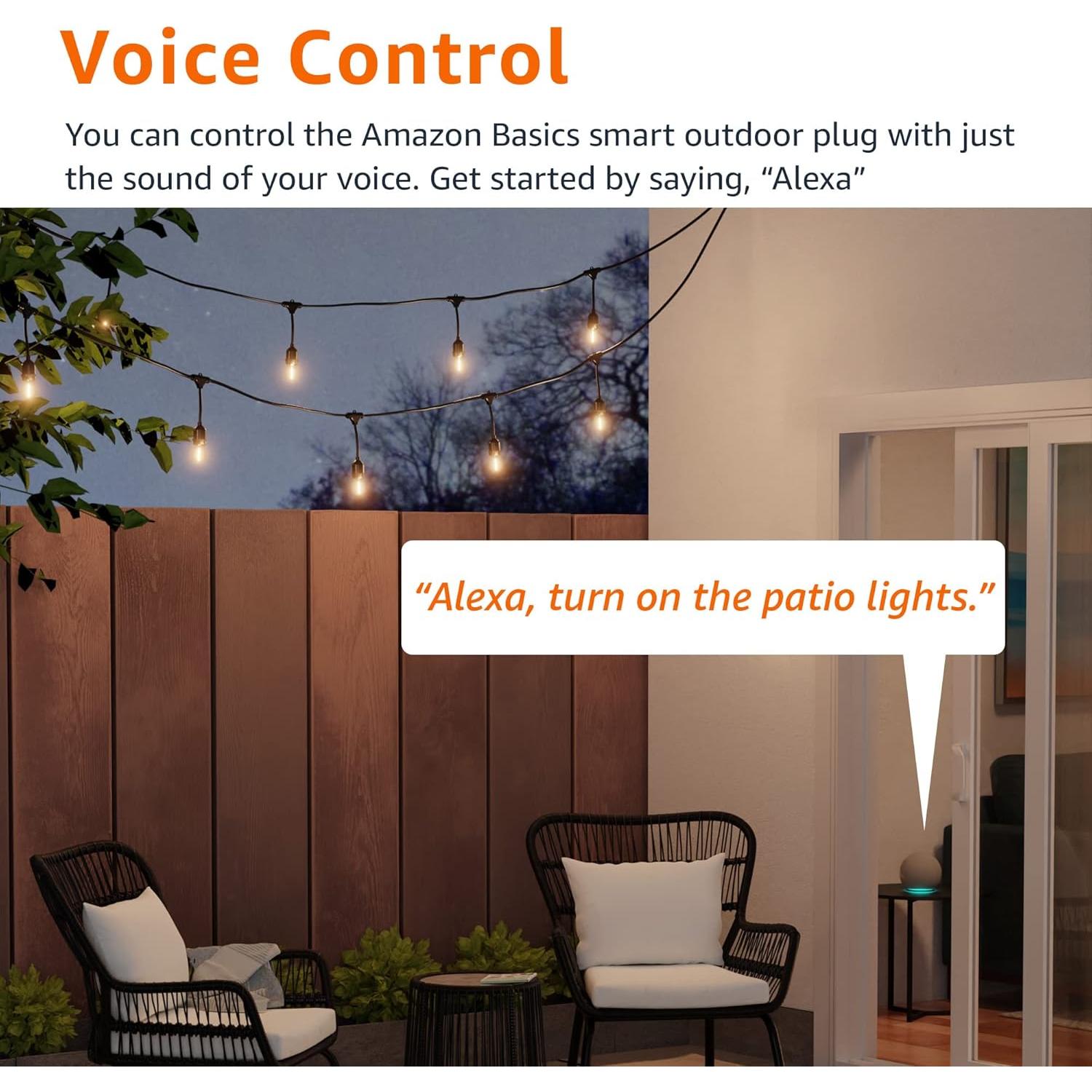 Enchufe Inteligente Exterior Amazon Basics 2 Salidas Controladas