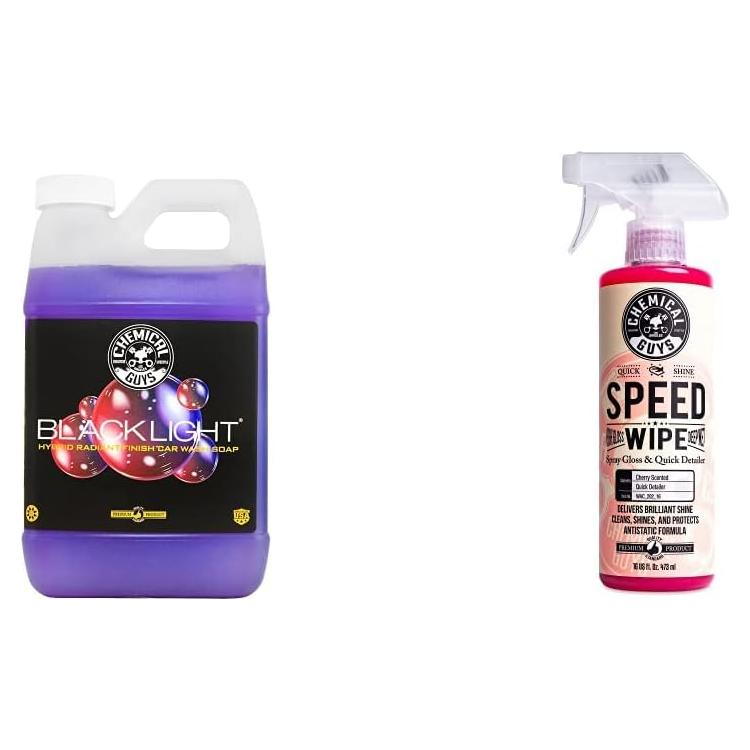 Paquete Lavado Auto Chemical Guys Black Light 1.89 L + Speed Wipe 0.47 L