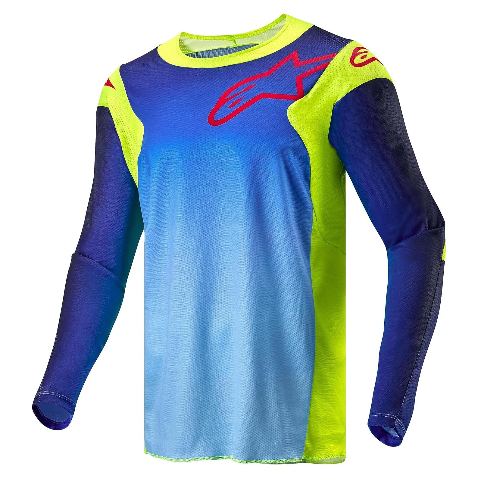 Jersey Racer Alpinestars Amarillo Fluo Azul Grande