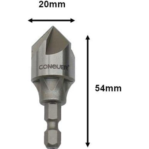 Broca de Avellanado CONQUER 5 Flautas 87° 3mm-19mm