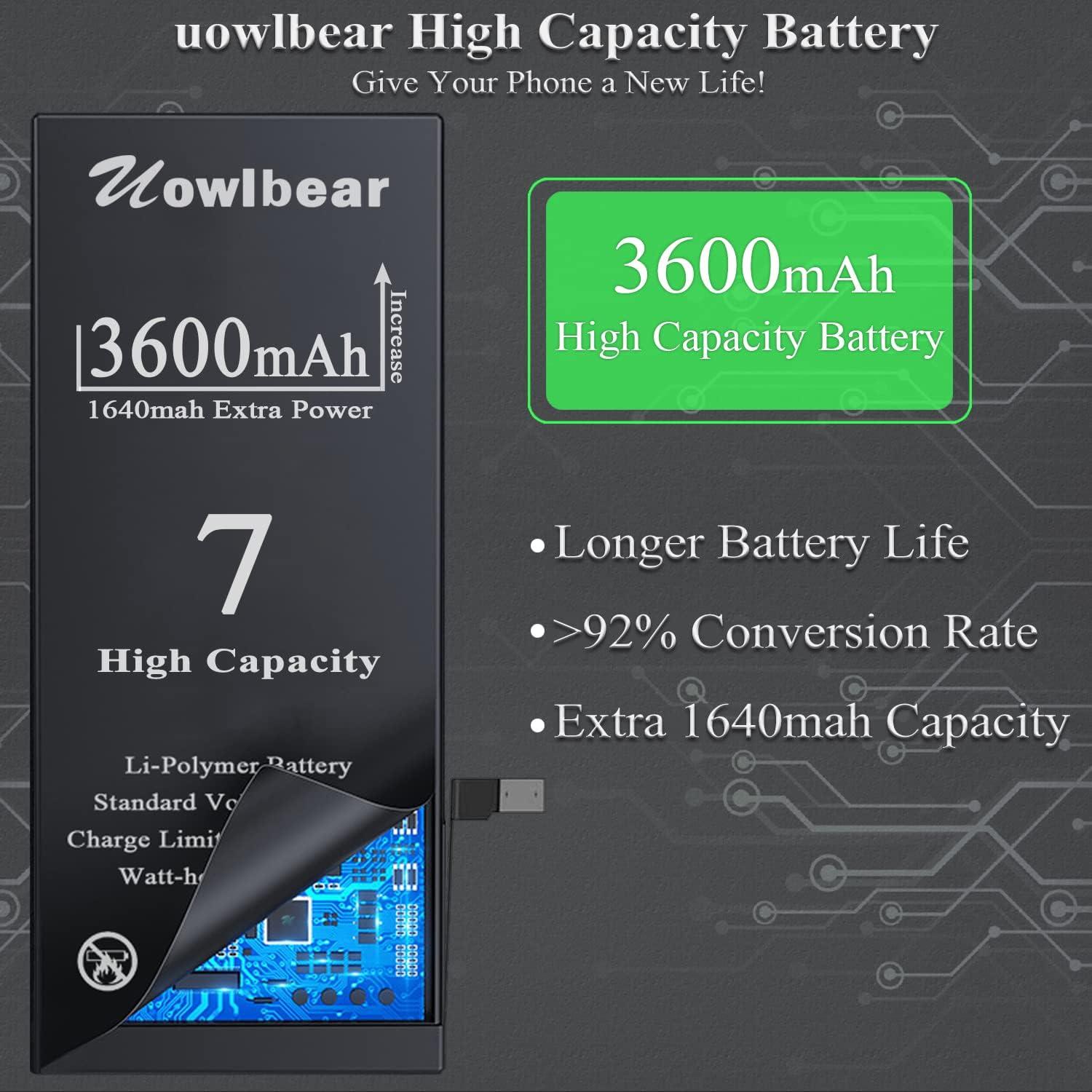 Batería de Reemplazo Uowlbear para iPhone 7 3600mAh