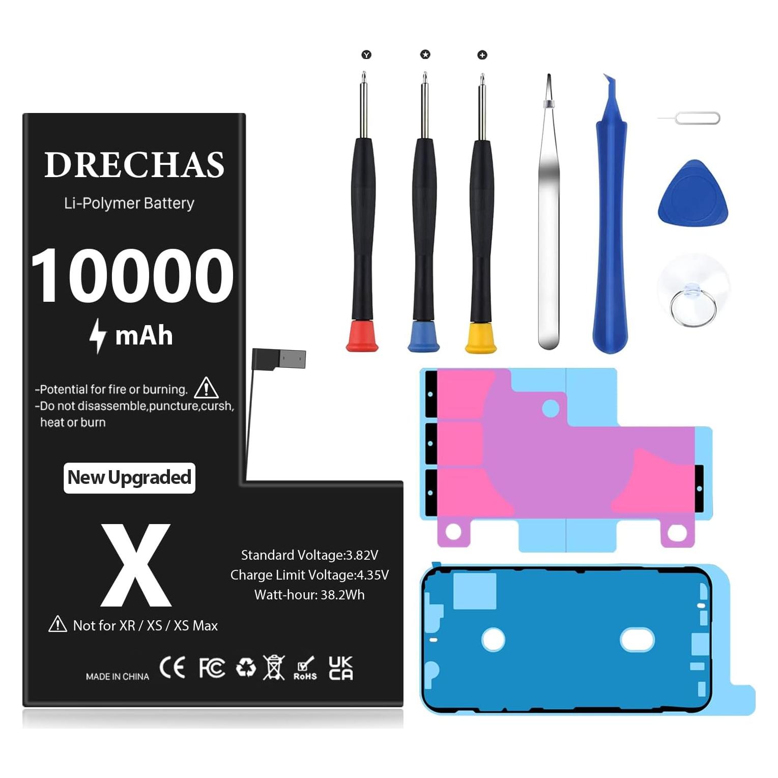 Batería de Reemplazo DRECHAS 10000mAh para iPhone X