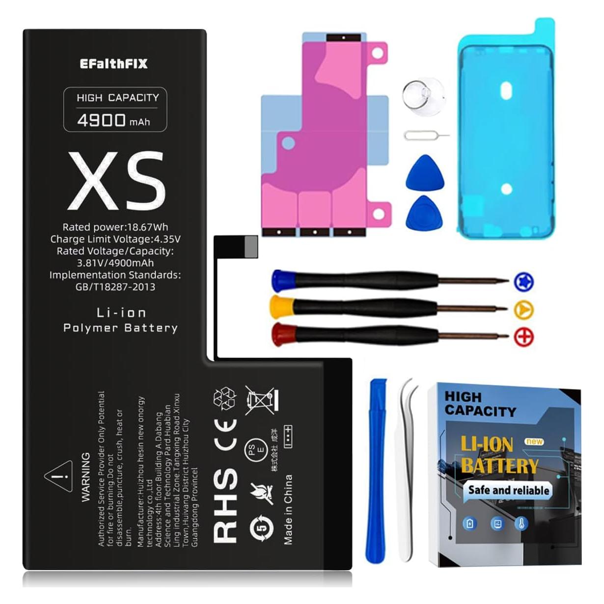 Batería de Reemplazo EFAITHFIX 4900mAh para iPhone XS