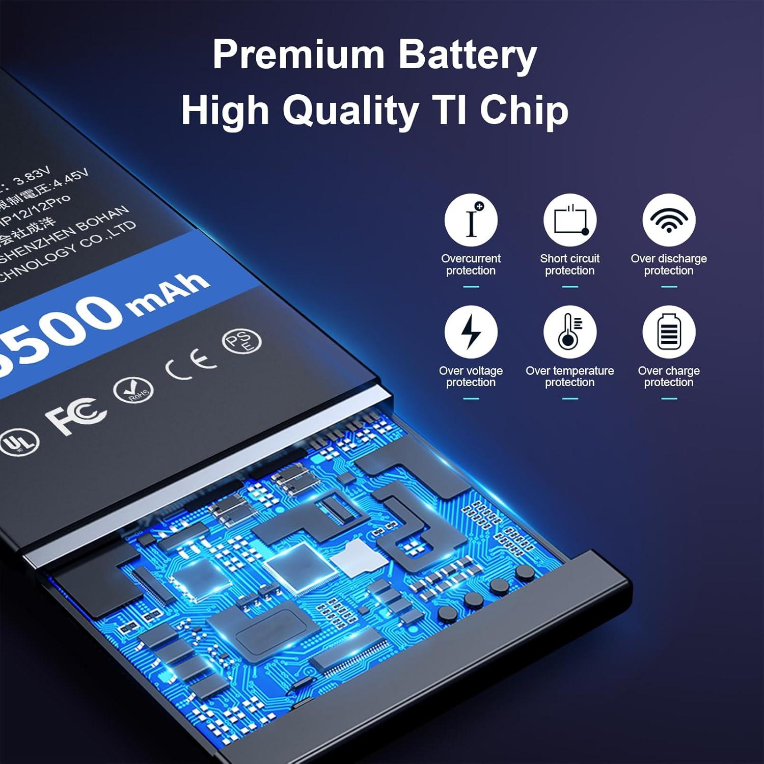 Batería de Reemplazo ElephantStory para iPhone 12/12 Pro 16500mAh