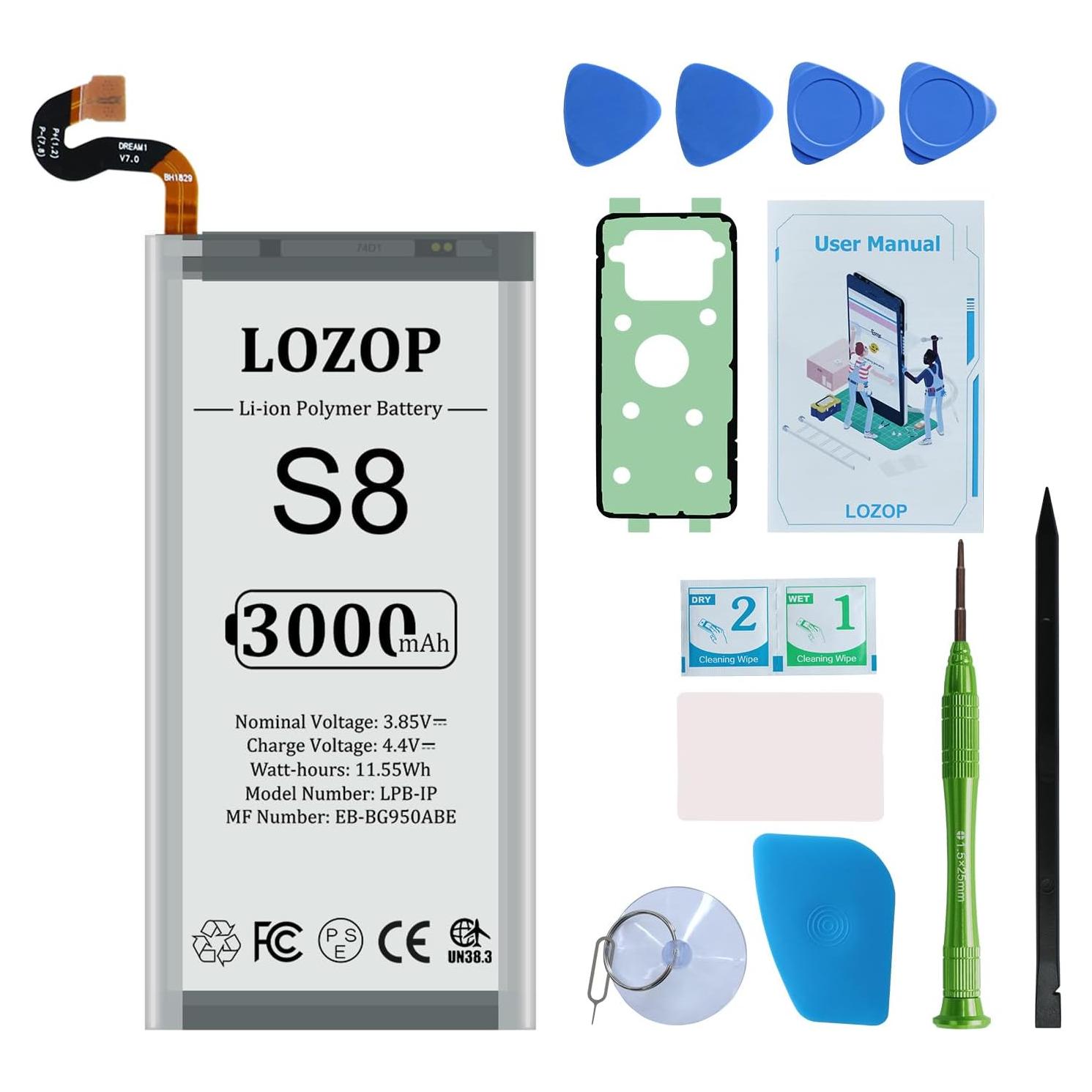 Batería de Reemplazo para Samsung Galaxy S8 LOZOP 100g