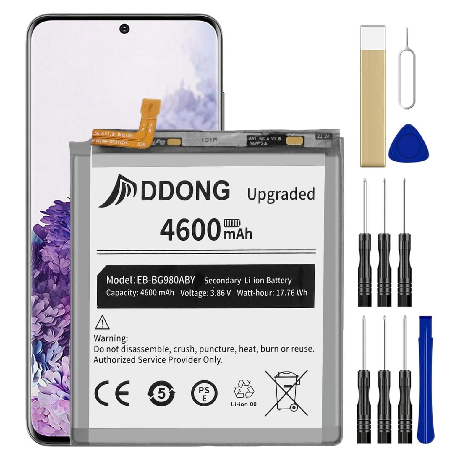 Batería DDONG 4600mAh para Samsung Galaxy S20 5G SM-G981U