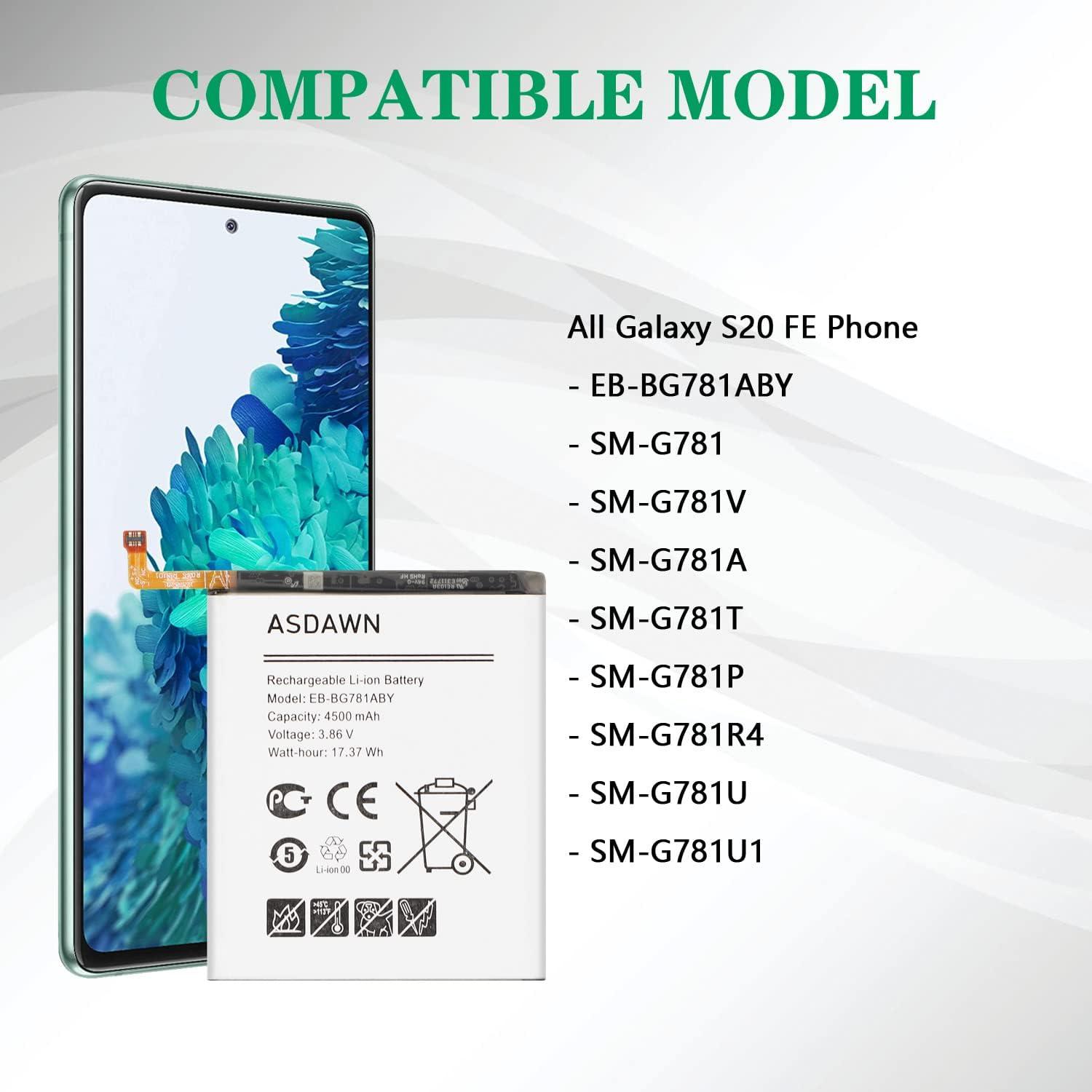 Batería de Reemplazo ASDAWN para Samsung Galaxy S20 FE 4500mAh