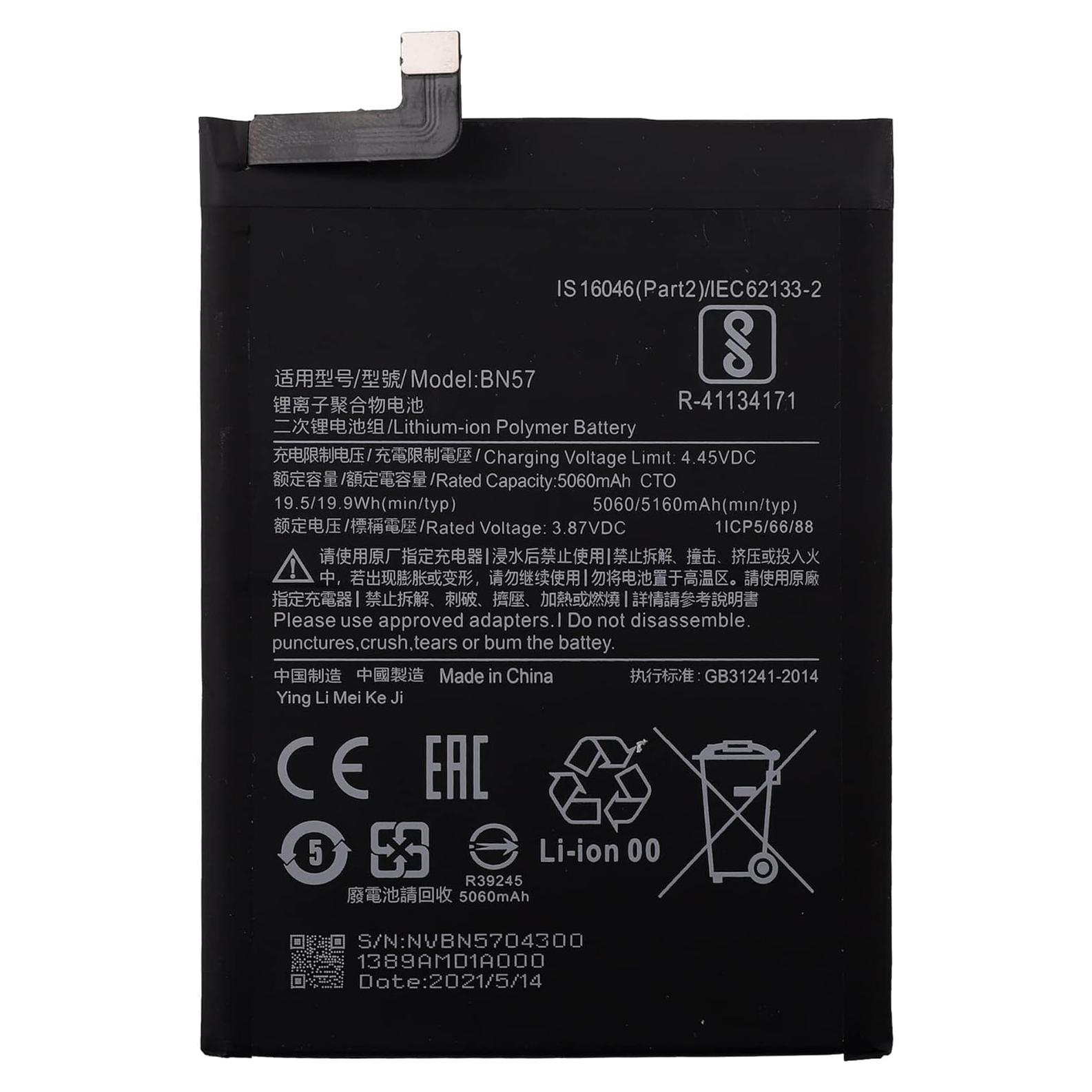 Batería Recargable BN57 5060mAh para Poco X3 NFC y Pro