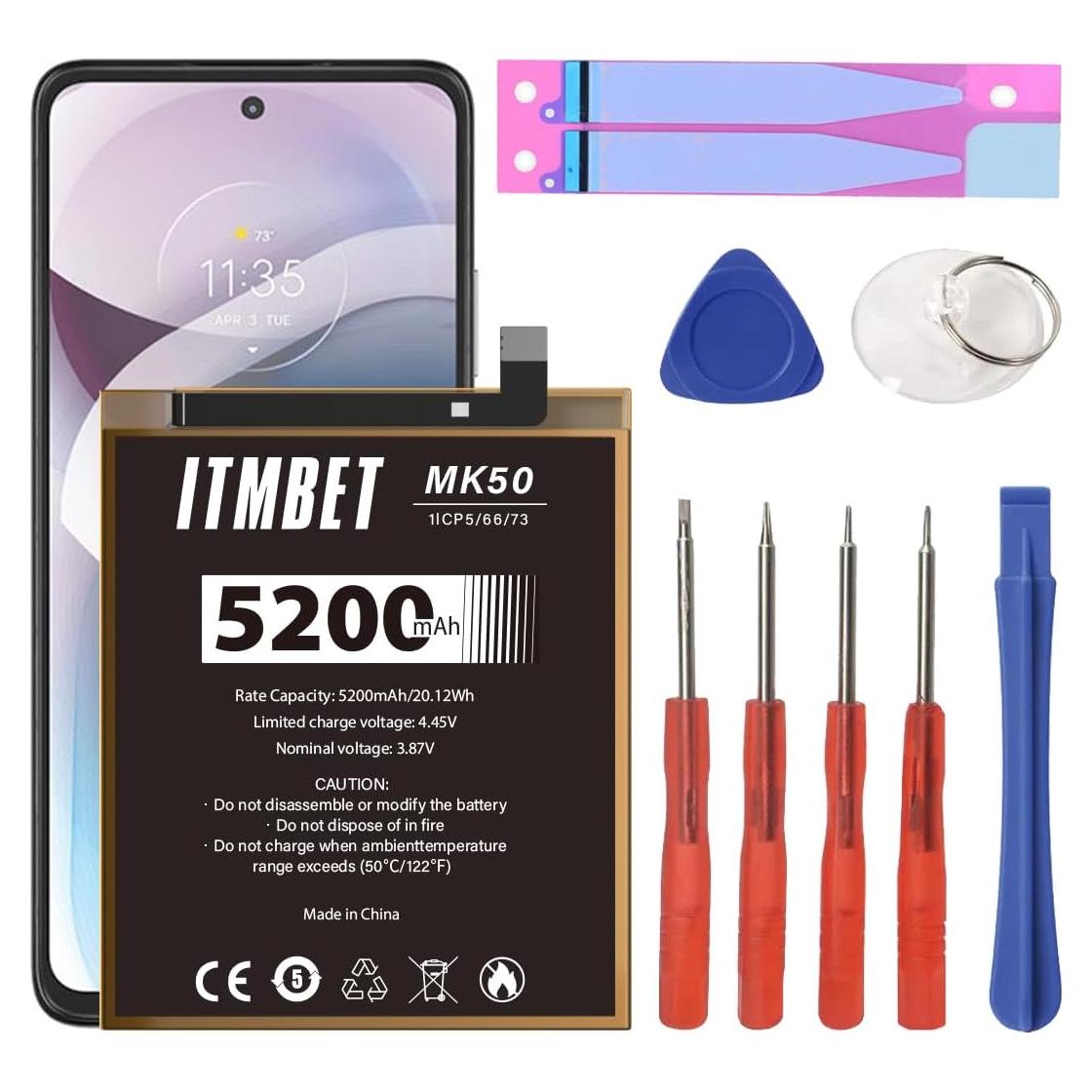 Batería de Reemplazo MK50 5200mAh para Motorola Moto G 5G