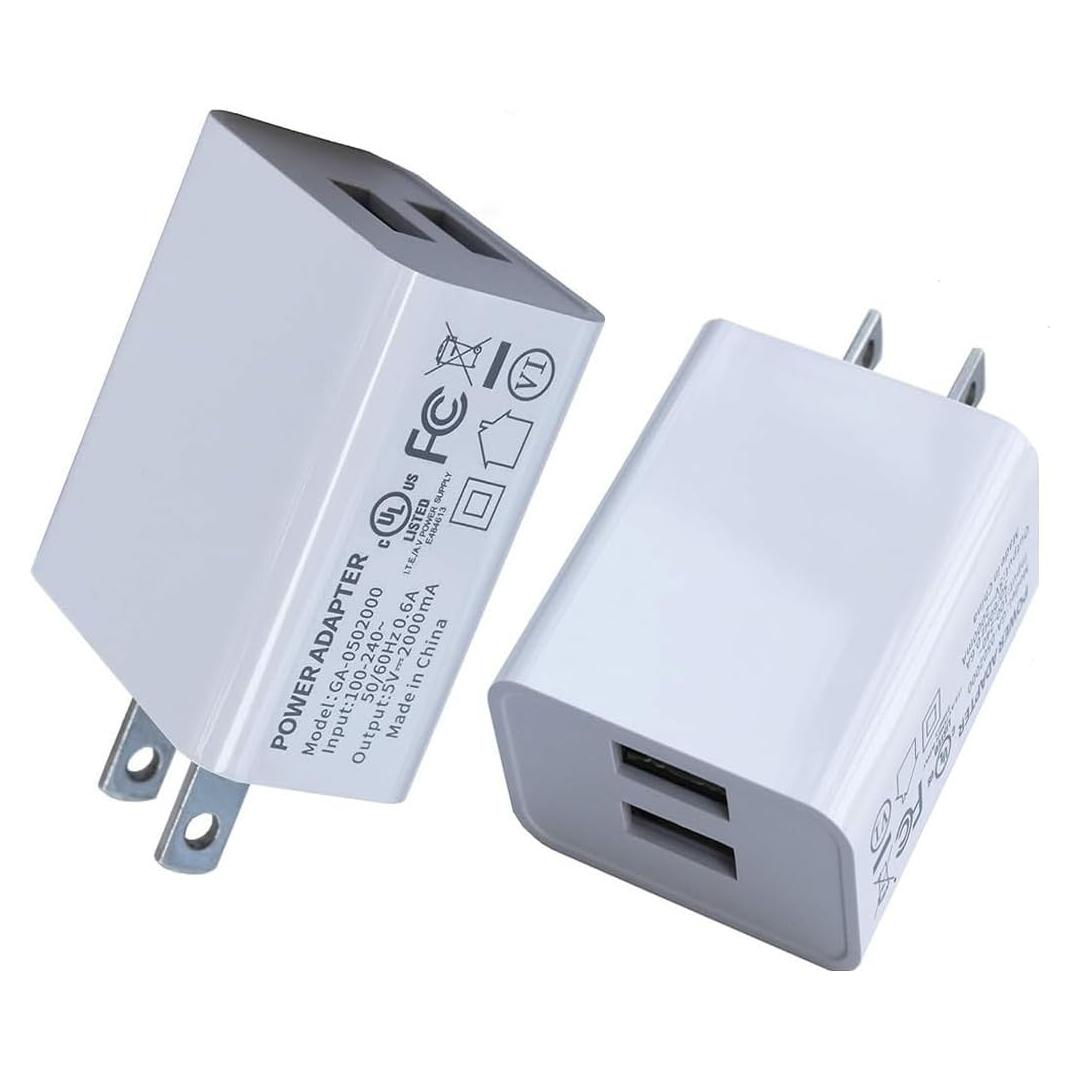 Cargador de pared USB doble puerto 2.4A Huizhou para iPhone y Samsung