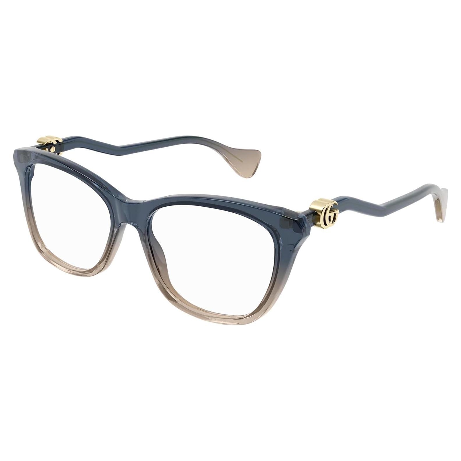 GG1012O 002 Eyeglasses Frame Women's Blue Full Rim Cat Eye 54mm