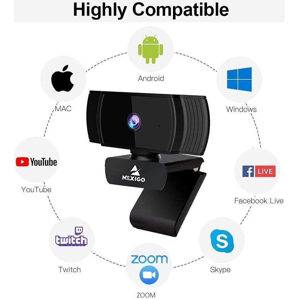 Cámara Web NexiGo N930AF 1080p Autofoco con Micrófono