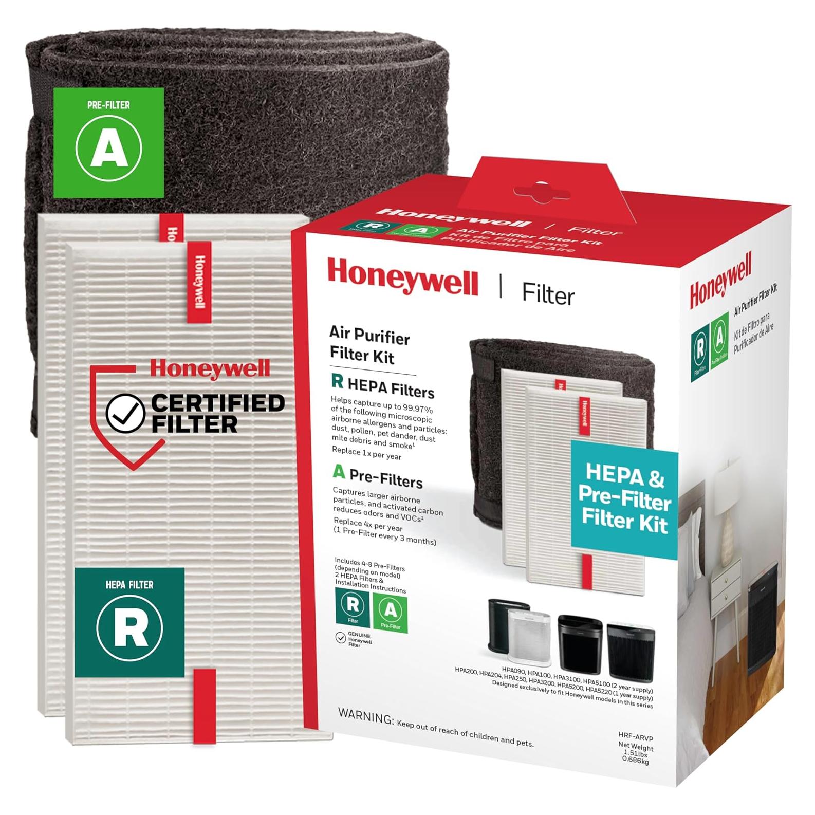 Kit de Filtros HEPA Honeywell HRF-ARVP - 2 Filtros y 1 Pre-Filtro