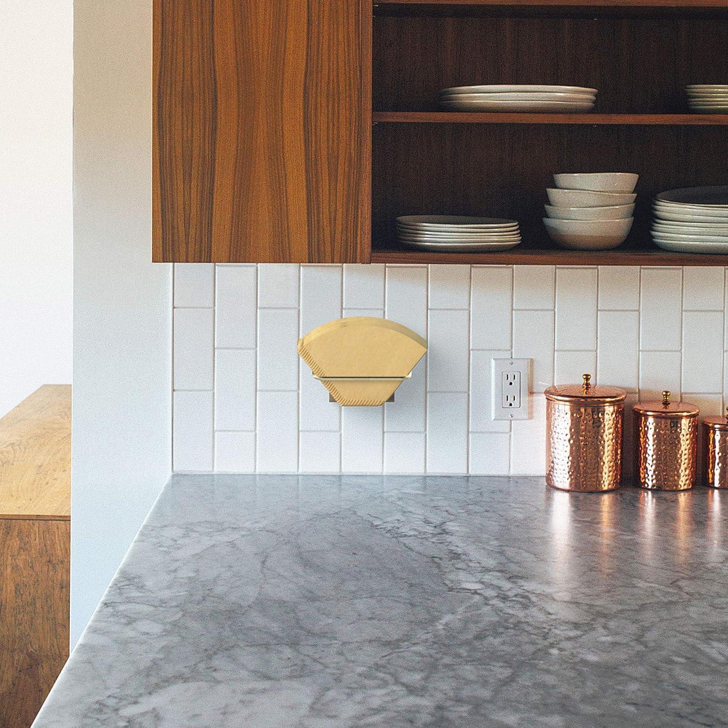 Soporte de Filtros de Café Nookware ARGENTA - Madera y Latón