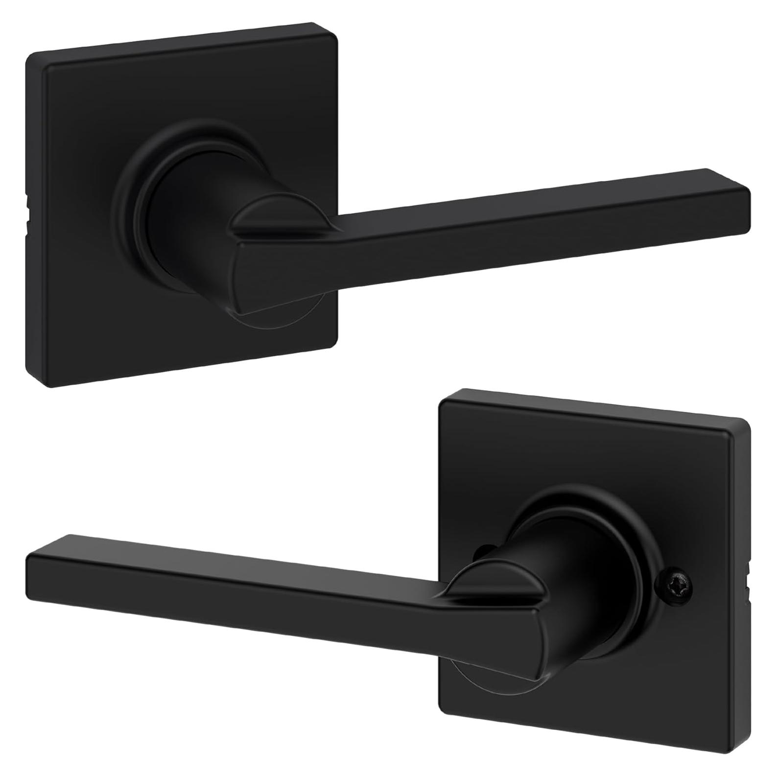 Manija de Puerta de Paso Interior Kwikset Casey Negro Mate